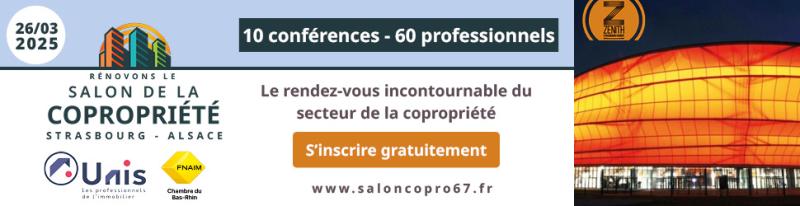 Affiche de l'édition 2025 de Rénovons, le Salon de la Copropriété de Strasbourg en Alsace