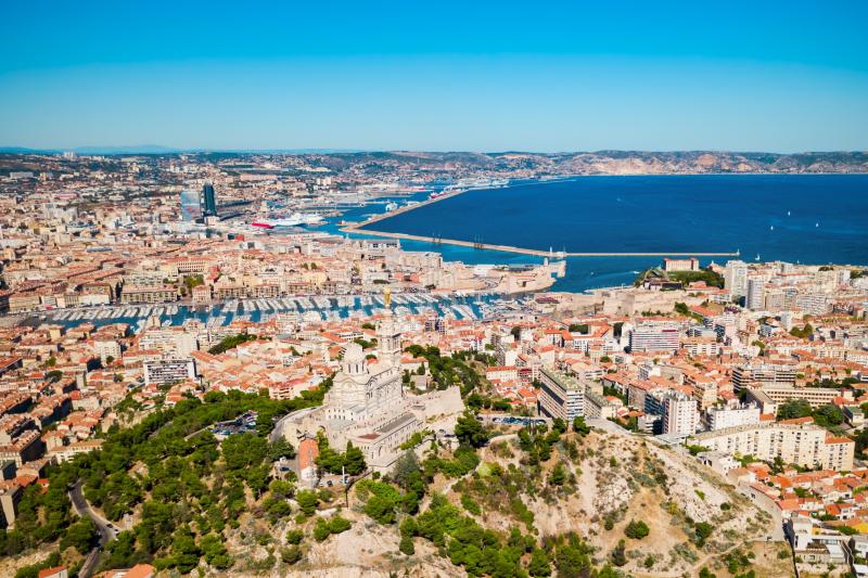 Vue aérienne de la ville de Marseille en France