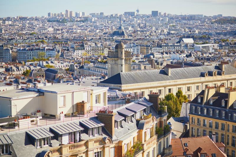 Vue aérienne sur la ville de Paris