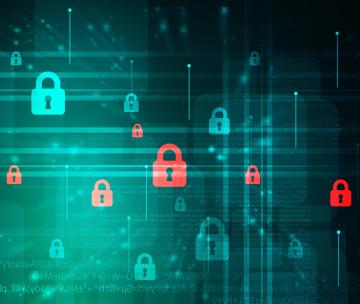 Des pictogrammes en forme de cadenas pour représenter la cybersécurité